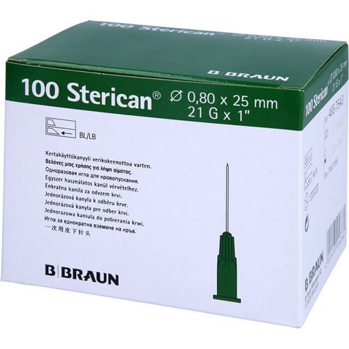 STERICAN 21GX1 KAN0.8X25MM 100 St
